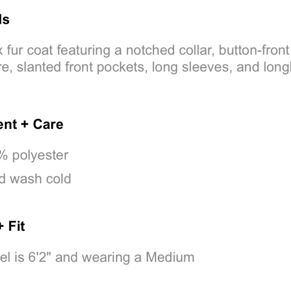 Black Faux Fur Coat - Picture 6 of 7